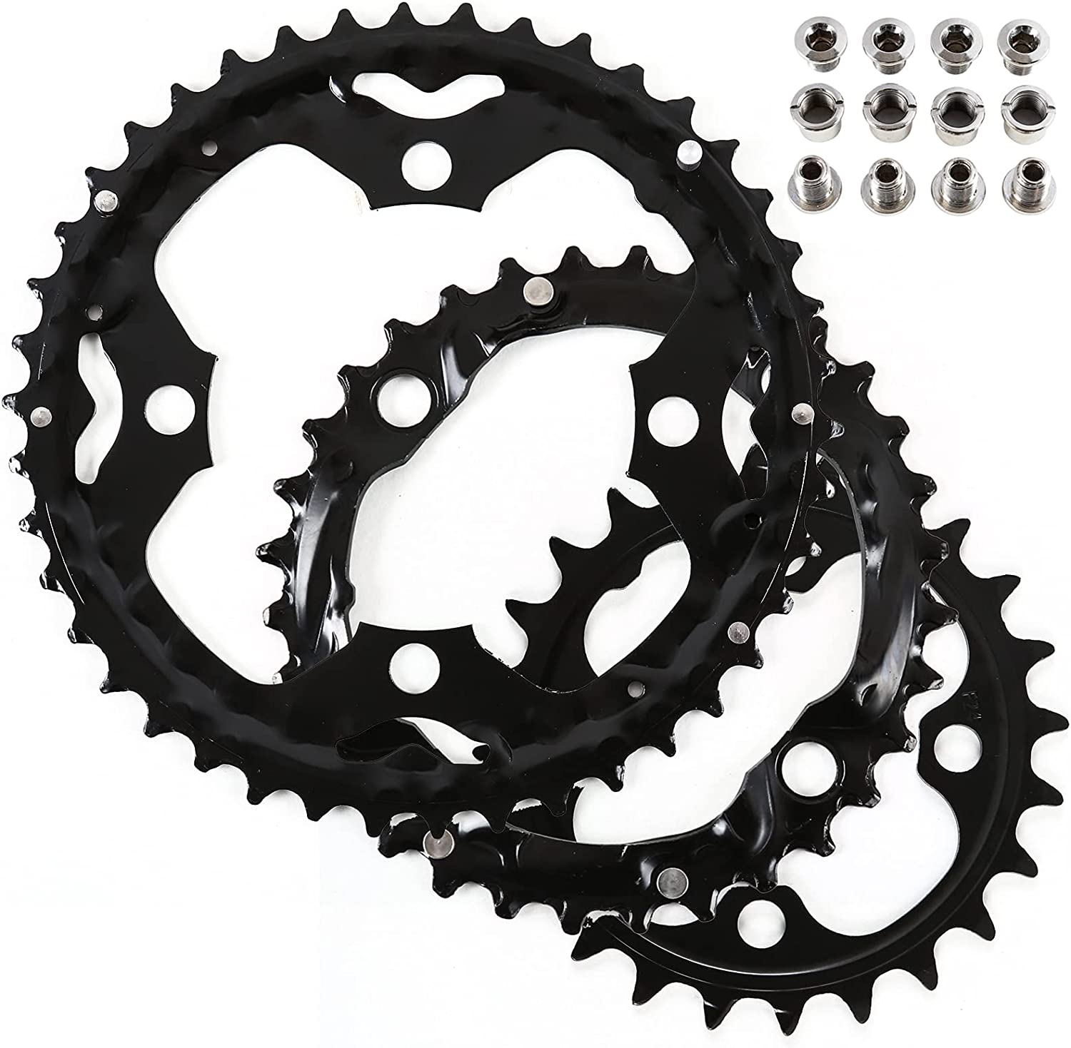 The number of teeth and the diameter are the indicators of the size of a chainring.